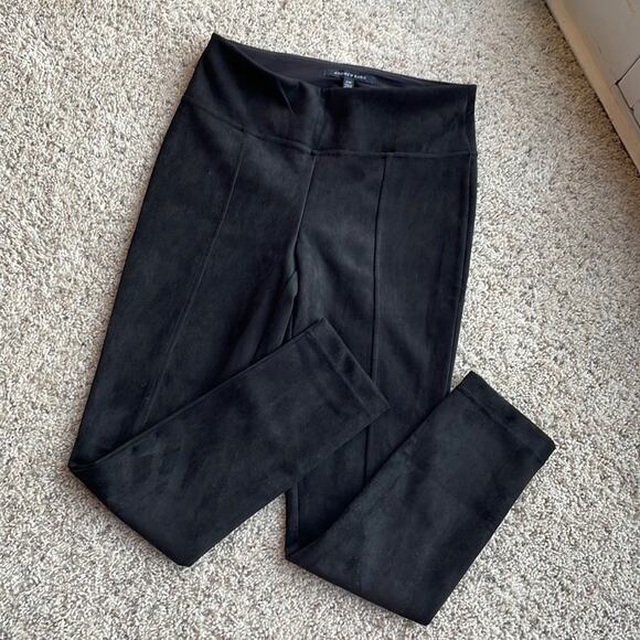 ANDREW MARC Black Faux Suede Skinny Leggings size small - Picture 1 of 4
